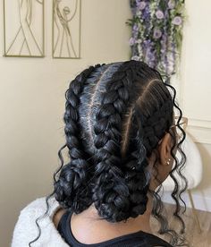 3 Cornrow Braids Black Women, Curly Cornrow Hairstyles, French Braid Black Women, Cornrows For School, Goddess Cornrows Buns, Simple Braided Hairstyles Black Women, Butterfly Cornrows, Butterfly Feed In Braids, Cornrow With Curls