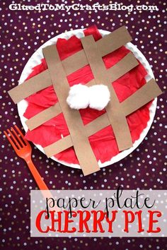 paper plate cherry pie craft for kids to make