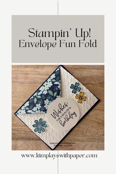 stampin'up envelope fun fold is shown with the instructions for how to make it