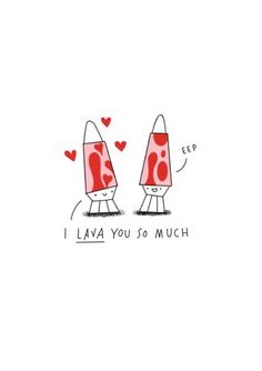 two crayons with hearts on them and the words i lava you so much