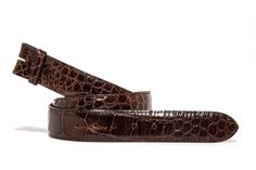 Chocolate Alligator Classic Strap - AXEL'S Santa Fe National Forest, Belts And Buckles, Alligator Belt, American Alligator, Scarf Jacket, Western Buckles, Alligator Skin, Merino Sweater, Buckled Flats