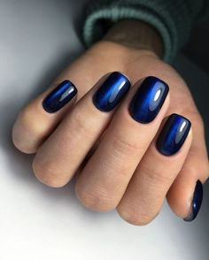 19 Gorgeous Winter Gel Nail Colors for 2023-2024 - thepinkgoose.com Dark Blue Metallic Nails, Navy Blue Fall Nails, Fall Blue Nails, Fall Dip Nails, Fall Dip, Popular Nail Colors, Blue Gel Nails, Navy Nails, Navy Blue Nails