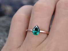 Emerald engagement ring solitaire tear drop emerald ring | Etsy Classic Wedding Emerald Ring Pear-shaped, Classic Pear-shaped Emerald Wedding Ring, Pear-shaped Emerald Ring For May Birthstone Wedding, Classic Teardrop Emerald Ring For Wedding, Teardrop Emerald Wedding Ring In 14k Gold, Classic Teardrop Emerald Ring As Gift, Elegant Teardrop Emerald Ring May Birthstone, Pear-shaped Emerald Solitaire Jewelry, Teardrop Solitaire Emerald Ring Gift