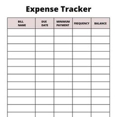 an expene tracker is shown in the form of a sheet with numbers on it