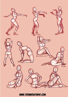 a drawing of various poses and body shapes for the character in this video, you can see