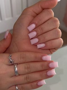 Multicolor  Collar   Liso Uñas Lisas Embellished Solar Full Set Nails, Nails Inspo Square Short, Simple Short Square Nail Ideas, Solid Square Nails, Nail Inspo For Back To School, Shorties Nails Nude Pink, Short Simple Square Nails, Plain Acrylic Nails Square, Cute Short Simple Nails