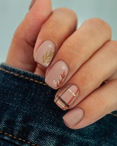 Fall Nail Design, Boho Nails, Short Gel Nails, Autumn Nails