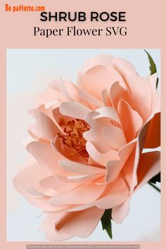 a pink flower with the words paper flower svg on it