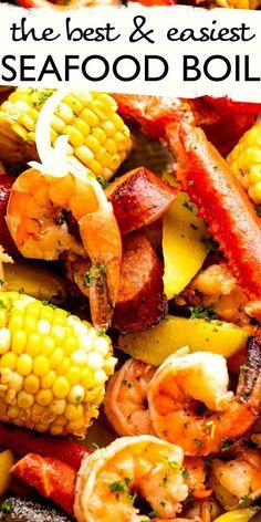 the best and easy seafood boil with corn on the cob