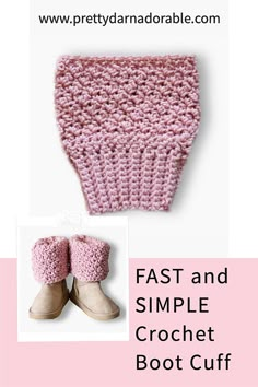 Text says Free Crochet Pattern by pretty darn adorable. Picture shown is a pink crochet boot cuff on a light beige boot.  The crochet boot cuff has a lacy texture which is very feminine's. Crochet Boot Cuffs Free Pattern Quick, Boot Toppers Crochet Pattern Free, Free Crochet Boot Cuff Pattern, Crochet Ankle Warmers Free Pattern, Boot Cuffs Crochet Pattern Free, Crochet Ankle Warmers, Boot Cuffs Knit Pattern Free, Boot Toppers Pattern