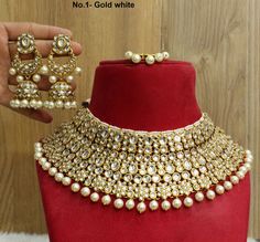 Heavy White Jewelry Sets, Heavy White Jewelry Sets For Festive Season, Heavy White Jewelry Sets For Festive Occasions, White Kundan Choker With Hand-set Details, White Temple Jewelry Set For Marriage, White Temple Jewelry Bridal Sets, White Festive Necklace For Marriage, Festive White Necklace For Marriage, Festive White Wedding Necklace