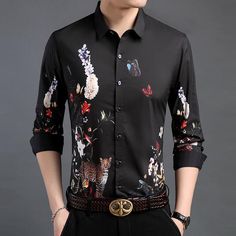 Buy Men's Fashion Shirt Flower Print Long Sleeve Floral Shirt Casual Life and other Casual Button-Down Shirts at Narvay.com. Our wide selection is elegible free shipping.Find great deals for Mens Floral Print Shirt in Casual Shirts for Different Occasions. Shop with confidence. Long Sleeve Floral Shirt, Islamic Guidance, New Dress Collection, Floral Long Sleeve Shirt, Cottagecore Clothes, Denim Shirt Men, Half Sleeve Shirts, Men Shirts