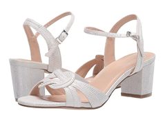 Paradox London Henrika - Women's Shoes : Silver : The Paradox London Pink Henrika sandal will complement your elegant look with a metallic finish, two-piece silhouette, and knotted detail over the vamp. Synthetic upper material. Ankle strap with adjustable buckle closure. Open-toe design. Breathable synthetic lining. Lightly padded footbed offers added comfort. Wrapped block heel. Synthetic outsole. Imported. Measurements: Heel Height: 2 1 10 in Weight: 7 oz Product measurements were taken using Elegant Adjustable Strappy Sandals, Elegant Sandals With Wrapped Heel And Adjustable Fit, Elegant Adjustable Sandals With Heel Loop, Formal Sandals With Adjustable Buckle Closure, Elegant Adjustable Silver Heels, Elegant Synthetic Sandals With Buckle Closure, Elegant Sandals With Buckle Closure, Synthetic Material, Elegant Sandals With Buckle Closure, Synthetic, Wedding Frocks