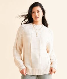 Gilded Intent Oversized Knit Checkered Sweater - Cream Large, Women's Washedbirch Open weave sweater Bust measures 42 on size small Body length 24 on size small. 100% Cotton. Machine wash cold with like colors. Gentle cycle. Only non-chlorine bleach when needed. Lay flat to dry. Cool iron if necessary. Apparel & Accessories > Clothing > Shirts & Tops Checkered Sweater, Open Weave Sweater, Sweater Cream, Sweater For Women, Women's Sweaters, Open Weave, Accessories Clothing, Lay Flat, Apparel Accessories