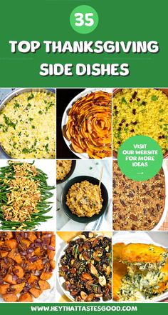 the top thanksgiving side dishes with text overlay