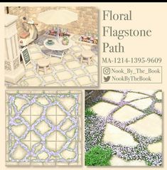 an advertisement for floral flagstone path in the book nook by the book,