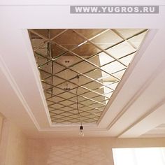 Fall Ceiling Designs For Restaurant, Diy Mirror Ceiling, Mirror In Ceiling, Mirror False Ceiling Design, Celling Decoration Ideas, Staircase Ceiling Design, Mirror On Ceiling, Mirror Ceiling Design