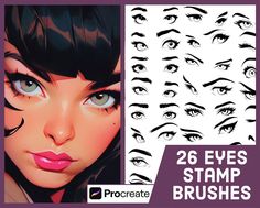 26 Procreate Eye Stamp Brushes - Comic Book Style Eyebrow Stamp Set in 2024 | Comic book style, Procreate brushes free, Procreate brushes . #Eye_Brushes #Eye_Template #Procreate_Brushes_Download #Template_Art Eye Template, Template Art, Eyebrow Stamp, Comic Book Style, Book Style