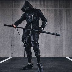 Techwear ninja Future Ninja, Techwear Ninja, Techno Clothes, Cyberpunk Techwear, Ninja Outfit