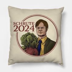 the office schrute square throw pillow is on sale for $ 20, and it's available in multiple colors