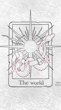 an image of the world with two snakes on it and one snake in the middle