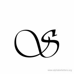 the letter q and s is made up of black lines on white paper, with an arrow