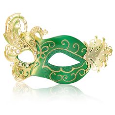 PRICES MAY VARY. Stunning Peacock Design: The hollow out of the peacock iron sheet and the rhinestone pearl sequins make the Mardi Gras mask exquisite and memorable Gold and Green:Sequins outline the classic Venetian pattern, this color is eye-catching Size: The masquerade ball mask part is 7"*3", the eye hole part is 2"*0.8".Stretchy elastic band is easy to wear and adapts to different head sizes Comfortable fit:High-quality plastic makes the masquerade mask womens strong yet lightweight for a Green Carnival Masks And Prosthetics, Green Masks For Masquerade Carnival, Green Mask For Masquerade Carnival, Green Masks For Carnival Masquerade, Green Masks For Mardi Gras Carnival, Green Masquerade Mask For Mardi Gras Party, Green Masquerade Mask For Mardi Gras, Green Masks For Carnival Costume Party, Green Masks And Prosthetics For Carnival Costume Party