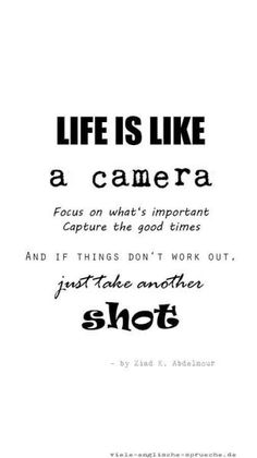 a quote that says life is like a camera