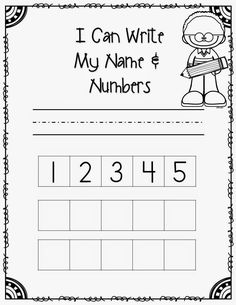 i can write my name and numbers worksheet