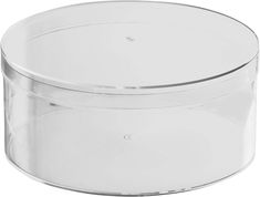 a clear plastic container with two sections on the bottom and one section in the middle