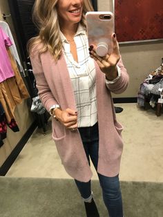 Nordstrom Anniversary Sale 2018 - Pink cardigan | Cute Fall Outfit Pink Cardigan Winter Outfit, Rose Cardigan Outfit, Open Sweater Outfits, Pink Cardigan Outfits, Open Sweater Outfit, Mustard Cardigan Outfit, Pink Cardigan Outfit, Cardigan Outfit Ideas, Cardigan Fall Outfit