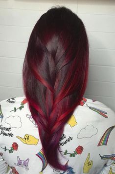 Embrace the Vibrant Power of Chocolate Cherry Hair Color ★ Dark Cherry Hair Color, Chocolate Cherry Hair Color, Chocolate Cherry Hair, Cherry Hair Colors, Hair Color Mahogany, Cherry Red Hair, Red Ombre Hair, Red Hair Inspo, Cherry Hair