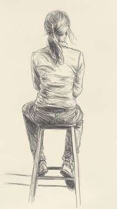 Struggling with sitting poses? These sitting pose references will help you nail every sketch effortlessly! Person Sitting From Behind, Sitting References, Person Sketch, Pose Sitting, Sitting Pose Reference, Pencil Drawings For Beginners, Sitting Pose, Person Drawing, Dry Pastel