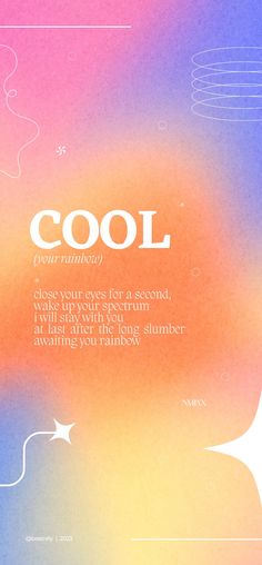 a poster with the words cool on it