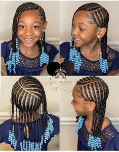 Two Big French Braids, Simple Cornrows For Kids, Braids For Kids Natural Hair, Kids Cornrow Hairstyles Simple, Simple Cornrows For Natural Hair, Simple Hairstyles For Kids, Winter Natural Hairstyles, Kids Braids With Beads, November Love