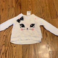 Brand New With Tags H&M Girls Sweater In Size 1 1/2-2 Years Cute H&m Crew Neck Top, Cute White Winter Tops, Cute Cotton H&m Tops, Cute White Tops For Winter, Fun White Tops For Winter, Fun White Winter Tops, Playful White Tops For Winter, Playful White Winter Top, Fun Winter Tops For Playwear