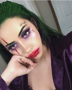 Halloween Kostüm Joker, Female Joker Makeup, Halloween Fx, Joker Halloween Costume, Harley Quinn Makeup, Female Joker, Joker Halloween