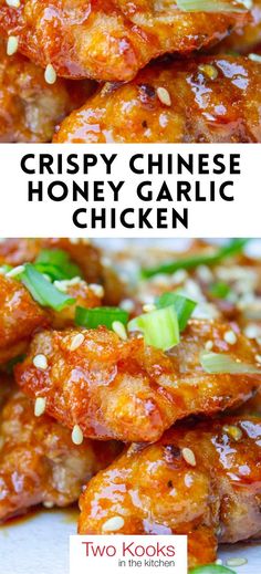 crispy chinese honey garlic chicken is an easy and delicious recipe that's ready in under 30 minutes