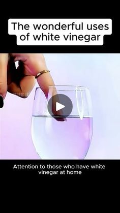 a person holding a wine glass in their hand with the caption'the wonderful uses of white vinegar '