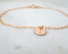 Double Wrap Dainty Initial Charm Bracelet Delicate Chain | Etsy Rose Gold Name Bracelet With Jubilee Detail For Everyday, Simple Rose Gold Jewelry For Personalized Gift, Rose Gold Round Bracelets With Charms, Rose Gold Charm Bracelet As A Gift, Rose Gold Charm Bracelet For Gift, Stackable Rose Gold Bracelets As Gift, Stackable Rose Gold Bracelets For Gift, Rose Gold Stackable Bracelets As Gift, Dainty Rose Gold Bracelets For Personalized Gift