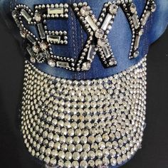 Brand New Rhinestones Sexy Women Hat Trendy Summer Hats With Rhinestones, Trendy Rhinestone-embellished Cap, Trendy Rhinestone Cap, Blue Rhinestone Hat For Summer, Trendy Party Hats With Rhinestones, Trendy Rhinestone Party Hats, Blue Summer Hat With Rhinestones, Rhinestone Hat, Stitch Ears