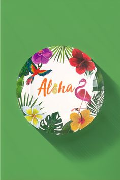 This set of cute Aloha plates will add charm to your table decoration. After all, everything should have pink at a Flamingle Party. This tropical party theme will be perfect for girls' summer parties such as: birthdays, barchelorettes! Mexican Party, Tropical Party