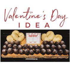 an advertisement for valentine's day with pastries and doughnuts