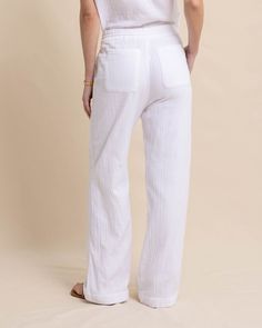 Wade through your weekend in this luxurious yet laid-back wide leg pant. With the look of linen and the comfort of cotton, this classic and versatile pant features a flexible waistband and braided drawcord for a flawless fit. Style: 10812 Versatile Cotton Wide Leg Pants For Vacation, Versatile Cotton Wide Leg Pants For Daywear, Versatile White Cotton Wide Leg Pants, Plus Size Romper, Boys Swim Trunks, Southern Tide, Sophisticated Dress, Cute Swimsuits, Comfy Sweaters