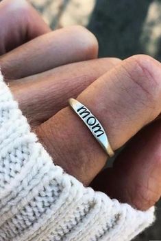 I love you MOM RING! #beautifulringsjewelry Mom Ring, Clothing Shopping, Sterling Silver Promise Rings, Bohemian Vibes, Mom Stuff, I Love You Mom, Vintage Material, Love You Mom, Men's Clothes