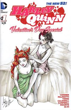 the cover to an adult comic book featuring two women on a bed, one with red hair