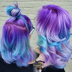 Wow! Purple And Blue Hair, Galaxy Hair, Aqua Hair, Pastel Lavender, Boring Hair, Outfit References