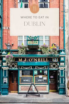 the entrance to dublin's where to eat in dublin