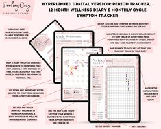 Period Wellness, Wellness Diary, Period Stickers, Cycle Journal, Cycle Health, Ipad Notability