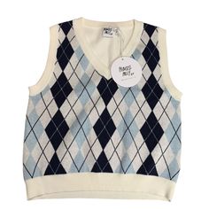 Princess Polly Women's Coen Blue Cream Sweater Vest Argyle Preppy Size M/L Super Cute And Easy To Layer All Season! Cream Sweater Vest, Modest Beauty, Argyle Sweater Vest, Physical Appearance, Preppy Chic, Argyle Sweater, Cream Sweater, 6th Grade, Princess Polly